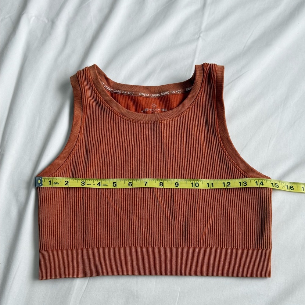 Offline by Aerie Ribbed Cropped Tank Top Size L – Rust Brown - Picture 3 of 6